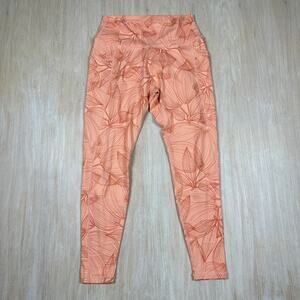 BuffBunny Orange Citrus Peach Floral Workout Athletic Limitless Leggings Large